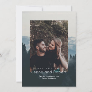 Rustikales Bergfoto zur Hochzeit - Save the Date