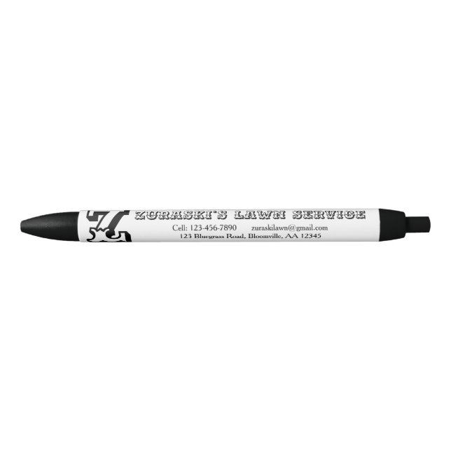 Rustikales Berufliches Monogramm-Geschäft Kugelschreiber (Vorderseite)