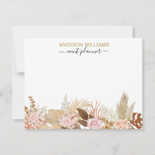 Rustikales Berufliches Unternehmen Boho Floral Mitteilungskarte