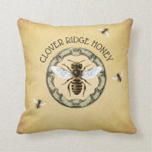 Rustikales Bienen- und Honigwaben-Label
