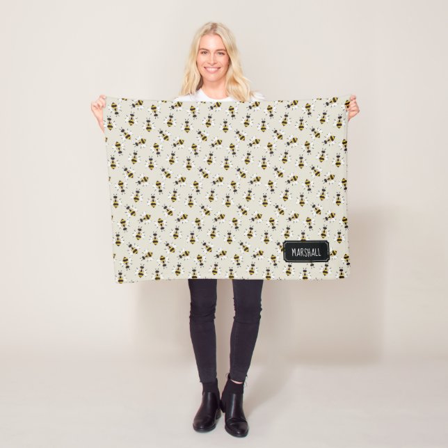 Rustikales Bienenbaby-Blanket mit Individuelle Nam Fleecedecke (Beispiel)