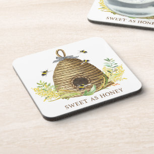 Rustikales Bienenstock süß als Honig-Serviertablet Getränkeuntersetzer