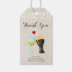 Rustikales Bier & Weißwein Toast Wedding Vielen Da Geschenkanhänger