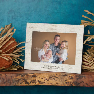 Rustikales Birch Personalisiert Name Foto 8x10 Pla Fotoplatte