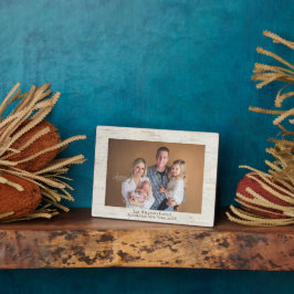 Rustikales Birch Personalisiert Name Foto Plaque Fotoplatte