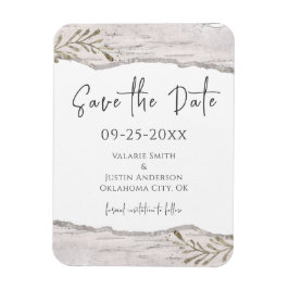 Rustikales Birch Wood Save the Date Hochzeit Magnet
