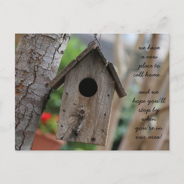 Rustikales Birdhouse, Adresskarten Ankündigungspostkarte (Vorderseite)