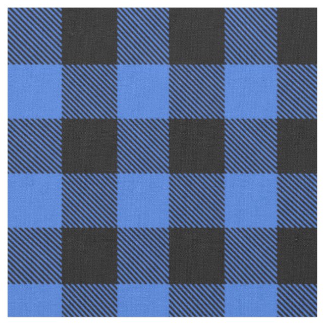 Rustikales Black Blue Buffalo Kariert Stoff (Nahaufnahme)