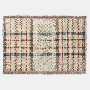 Rustikales Blau und Beige Kariertes Muster Decke