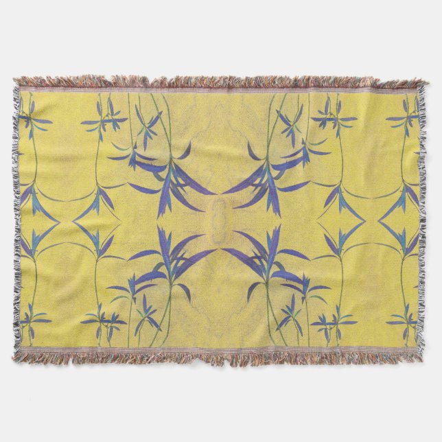 Rustikales Blau und Gelb Decke (Vorderseite)