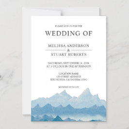 Rustikales blaues Aquarellengebirge Magneteinladung