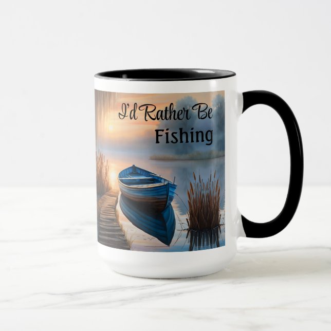 Rustikales blaues Boot, ich würde eher fischen Tasse (Rechts)