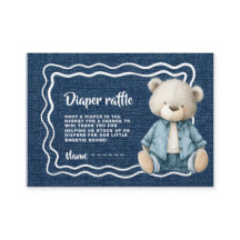Rustikales Blaues-Jeans-Baby-Windel-Raffle-Ticket