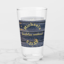 Rustikales Blauholz | Bachelor Weekend Monogram Glas