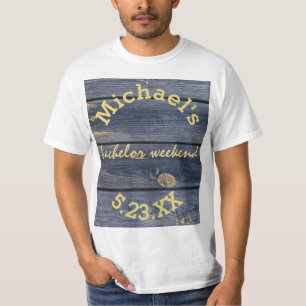 Rustikales Blauholz Junggesellen-Wochenende-Mono T-Shirt