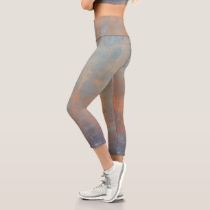 Rustikales Blaurost Abstrakt Art Nr. 67 Capri Leggings