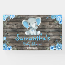 Rustikales Blue Boy Elephant Hintergrund Baby Dusc Banner