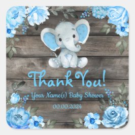 Rustikales Blue Boy Elephant Label Aufkleber Babyd