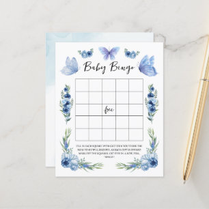 Rustikales Blue Little Butterfly Baby Bingo Game
