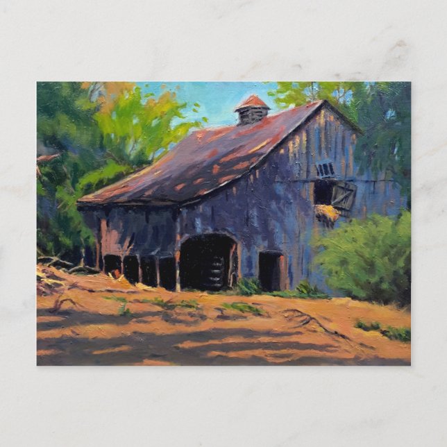 Rustikales Blue Orange Green Missouri Barnmalerei Postkarte (Vorderseite)