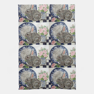 Rustikales Blue Rabbit Bunny Dham Country Bauernho Geschirrtuch