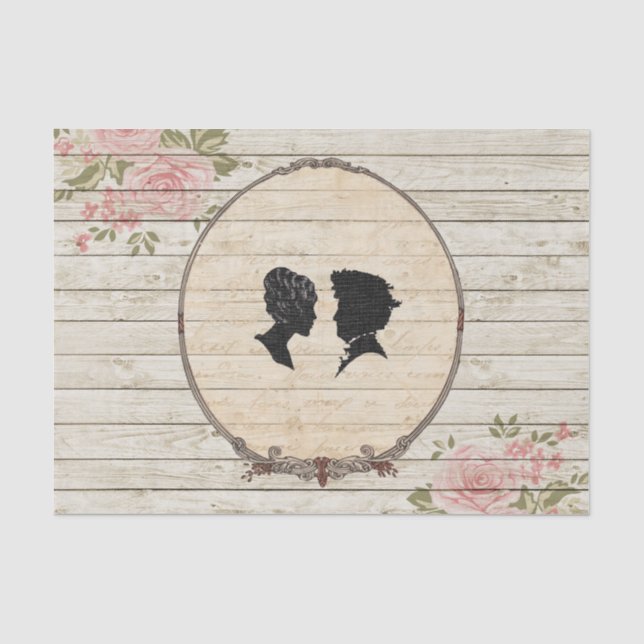 Rustikales Blumen-Shabby Chic-viktorianisches Seidenpapier (Vorderseite)