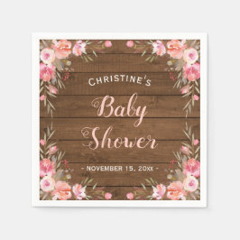 Rustikales Blumenbaby-Dusche Girl Country Chic Pap Serviette