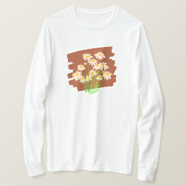 Rustikales Blumendesign auf braunem Hintergrund T-Shirt