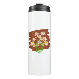 Rustikales Blumendesign auf braunem Hintergrund Thermosbecher