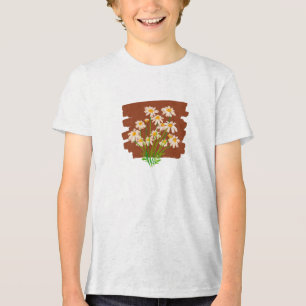 Rustikales Blumendesign auf braunem Hintergrund Tri-Blend Shirt