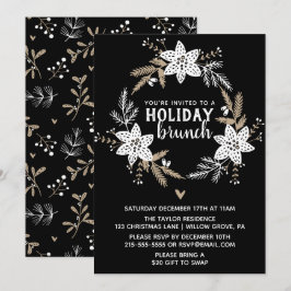 Rustikales Blumenfest Brunch Party Einladung