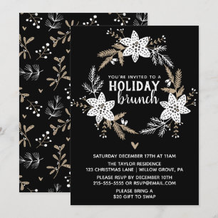 Rustikales Blumenfest Brunch Party Einladung