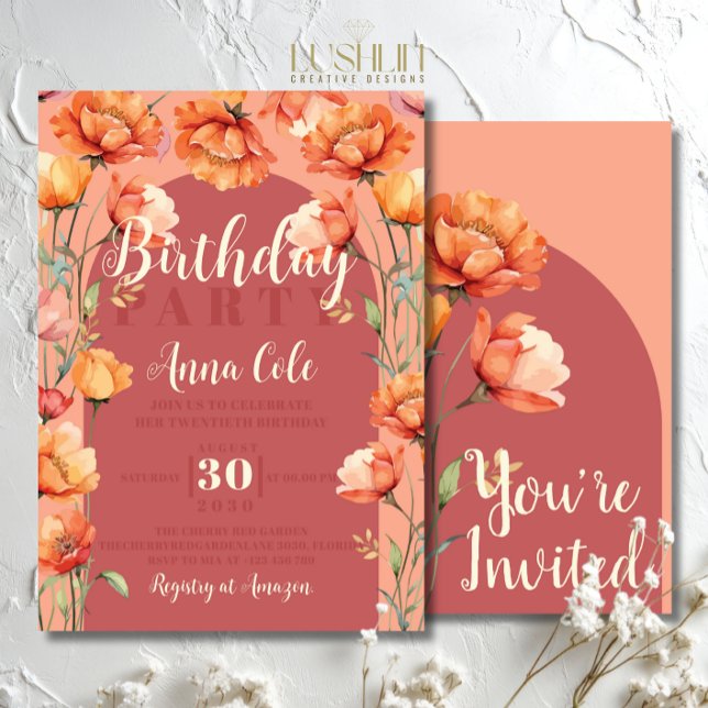 Rustikales Blumengarten Party Wildblume Geburtstag Einladung (Von Creator hochgeladen)