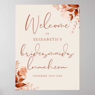 Rustikales Blumengebinde-Jungfernmahlzeit-Willkomm Poster