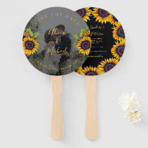 Rustikales, blumengeschmücktes Foto für Hochzeiten Fächer