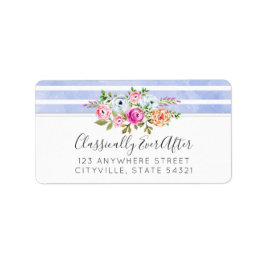 Rustikales Blumengewässer Modernes Strip-Shabby Ch Adressaufkleber