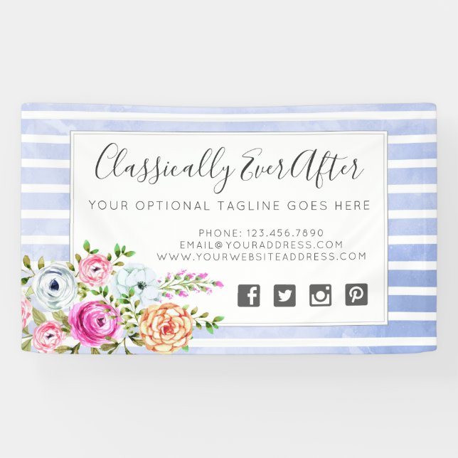 Rustikales Blumengewässer Modernes Strip-Shabby Ch Banner (Horizontal)