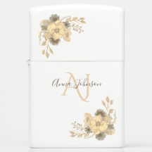 Rustikales Blumengold Mit Monogramm