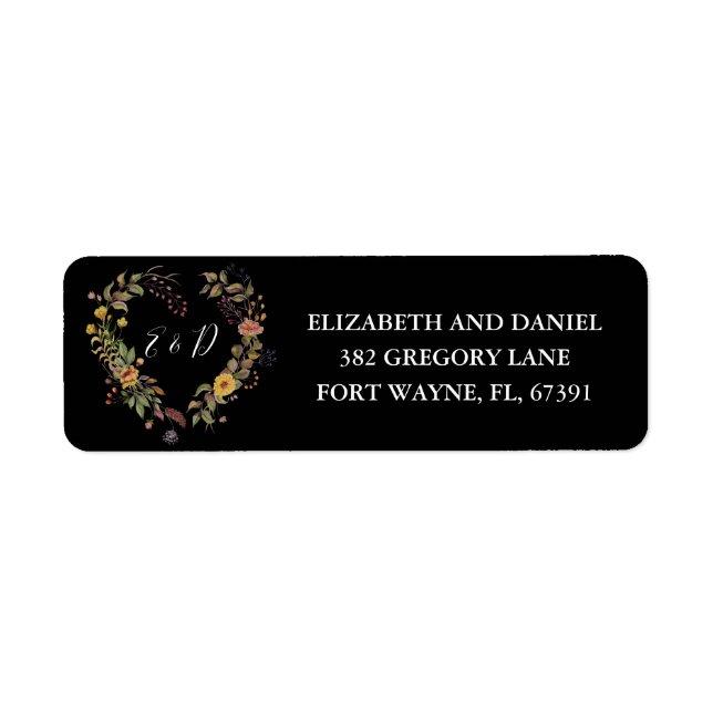 Rustikales Blumenherz Hochzeitsstimmung Rücksendea (Vorne)