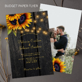 Rustikales Blumenholz FOTO Einladung zur Hochzeit Flyer