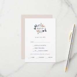 Rustikales Blumenmenü mit RSVP-Karte RSVP Karte