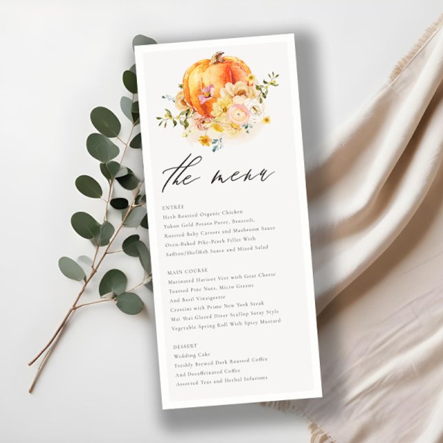 Rustikales Blumenmenü vom Herbstkürbis Menükarte (Von Creator hochgeladen)
