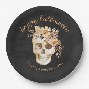 Rustikales Blumenschmuck Halloween Pappteller