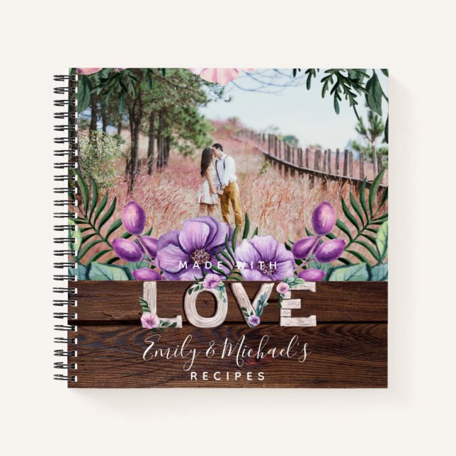 Rustikales Blumenzettel Notizbuch (Vorderseite)