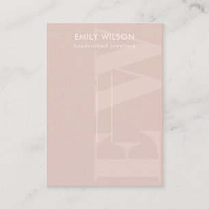 Rustikales Blush Fett Monogram Button Display  Visitenkarte