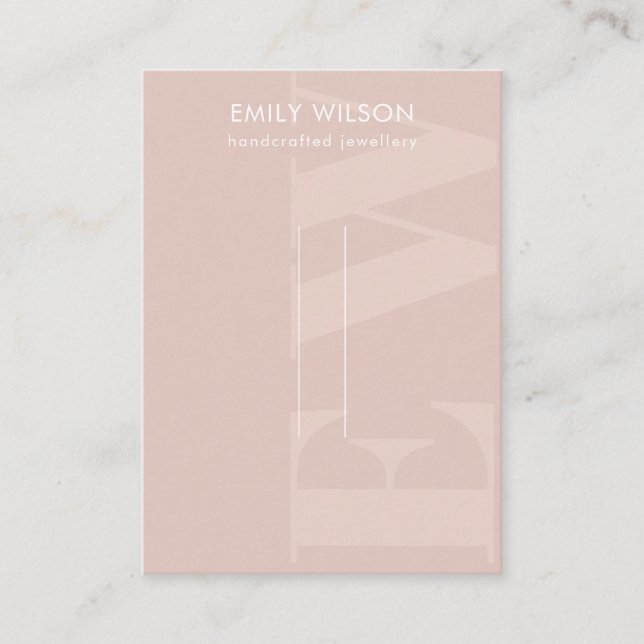 Rustikales Blush Fett Monogram Button Display  Visitenkarte (Vorderseite)