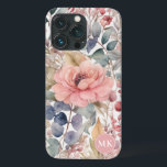 Rustikales Blush Pink Floral Aquarellfarben Monogr Case-Mate iPhone Hülle<br><div class="desc">Bringen Sie eine Touch rustikalen Charme auf Ihr Handy mit unserem Rustikal Blush Pink Floral Watercolor Monogram Phone Case. Die Mischung aus delikaten Wildblumen,  Beeren und Farnen in warmen Beige-,  Rot-,  aquamarin-Grün- und Braun-Tönen verleiht dem Ganzen Eleganz. Machen Sie eine Aussage mit diesem einzigartigen,  personalisierten Telefongehäuse.</div>