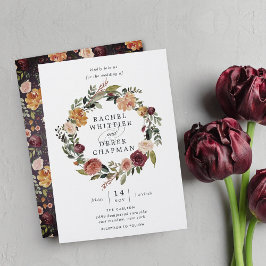 Rustikales Blut | Hochzeit von Wasserfarben Einladung
