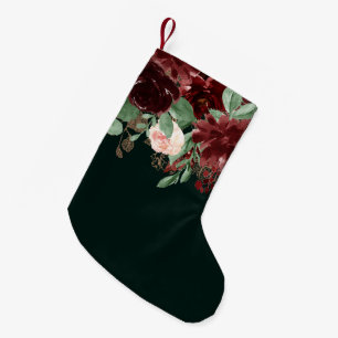 Rustikales Blut Terracotta und Marsala Red Bouqu Kleiner Weihnachtsstrumpf