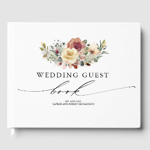 Rustikales Blütenfallen Elegante Hochzeit Gästebuch